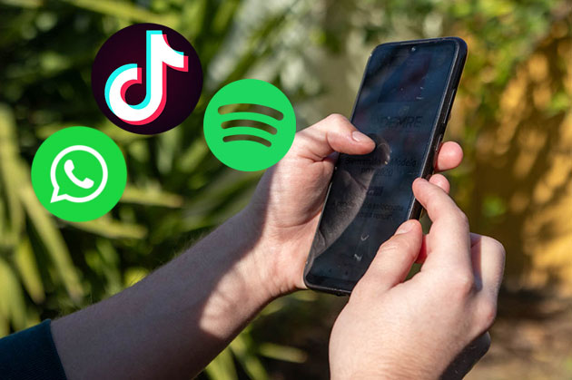 Whatsapp, Tik Tok y Spotify disponibles
